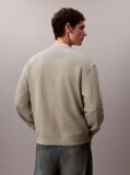 Green Embossed Logo Crew-Neck Sweatshirt  Men