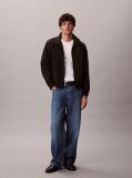 Black Stand-Up Collar Zip-Thru Windbreaker  Men