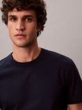 Blue Textured Stripe Crew Neck T-Shirt  Men