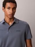 Blue Slim Cotton Badge Polo Shirt  Men