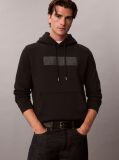Μαύρο Φλις Hoodie Και Κεντημένο Γραφικό Λογότυπο  Άνδρας