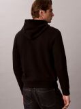 Μαύρο Φλις Hoodie Και Κεντημένο Γραφικό Λογότυπο  Άνδρας