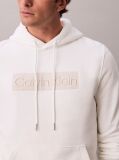 Λευκό Φλις Hoodie Και Κεντημένο Γραφικό Λογότυπο  Άνδρας