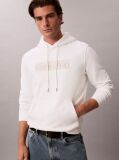 Λευκό Φλις Hoodie Και Κεντημένο Γραφικό Λογότυπο  Άνδρας