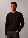 Black Rubberised Logo Terry Crew Neck Jumper  Men