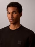 Black Rubberised Logo Terry Crew Neck Jumper  Men