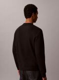 Black Rubberised Logo Terry Crew Neck Jumper  Men