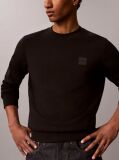 Black Rubberised Logo Terry Crew Neck Jumper  Men