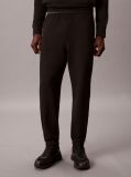 Black Rubberised Logo Cuffed Leg Terry Joggers  Men