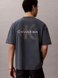 Blue Oversized Embossed Logo T-shirt  Men