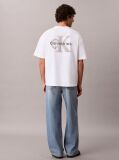 White Oversized Embossed Logo T-shirt  Men