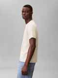 Μπεζ Βαμβακερό T-shirt  Άνδρας