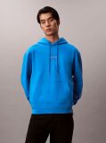 Blue Relaxed Monogram Hoodie  Men