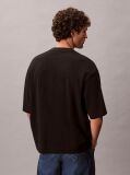 Black Relaxed Cooling Pique T-Shirt  Men