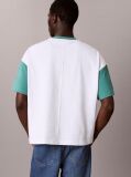 Λευκό Άνετο T-shirt Με Varsity Λογότυπο  Άνδρας