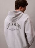 Γκρι Hoodie Με Φερμουάρ Και Varsity Λογότυπο  Άνδρας