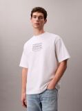 Λευκό Άνετο T-Shirt Με Graphic  Άνδρας