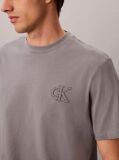 Grey Relaxed Embossed Logo T-shirt  Men