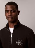 Black Monologo Terry Quarter-Zip Sweatshirt  Men