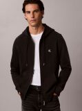 Black Tonal Monogram Sueded Terry Zip-Thru Hoodie  Men