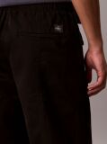 Black Cotton Twill Baggy Trousers  Men