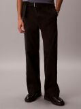 Black Cotton Twill Baggy Trousers  Men