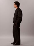 Black Cotton Twill Baggy Trousers  Men