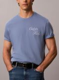 Blue Embroidered Logo T-shirt  Men