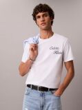 Λευκό T-Shirt Με Κεντημένο Λογότυπο  Άνδρας