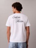 Λευκό T-Shirt Με Κεντημένο Λογότυπο  Άνδρας