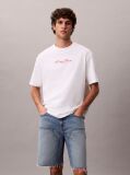 White Logo Graphic Crew Neck T-Shirt  Men