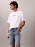White Logo Graphic Crew Neck T-Shirt  Men