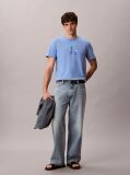 Blue Washed Cotton Monogram T-shirt  Men