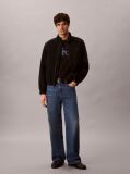 Black Washed Cotton Monogram T-shirt  Men