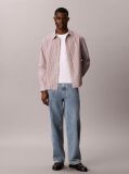 Brown Relaxed Fit Stripe Washed Poplin Shirt  Men