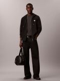 Black Sueded Terry Zip-Thru Drawstring Hoodie  Men