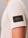 Μπεζ T-Shirt Με Waffle Πλέξη Και Patch Monologo  Άνδρας