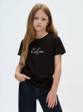 Black Script Logo T-Shirt  Girls