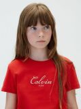Red Script Logo T-Shirt  Girls