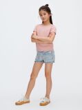 Pink Ribbed Logo Tee  Girls