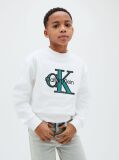 White Monologo Terry Crew Neck Sweatshirt  Boys