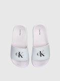White Kids Signature Logo Sliders  Kids Unisex
