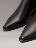 Black Leather Cowboy Ankle Boots  Women