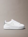 White Sienna - Leather Logo Platform Trainers  Women