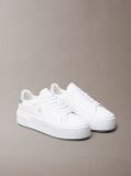 White Sienna - Leather Logo Platform Trainers  Women