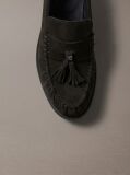 Brown Hardware Tassel Suede Loafers  Men