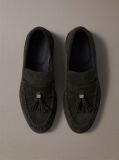 Brown Hardware Tassel Suede Loafers  Men