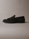 Brown Hardware Tassel Suede Loafers  Men
