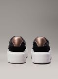 Black Leather Platform Trainers  Women
