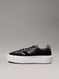 Black Leather Platform Trainers  Women